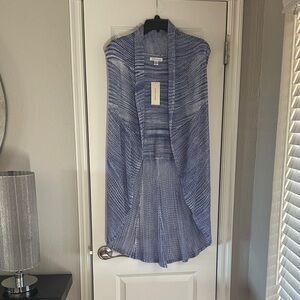 JohnPaulRichard Blue and White Knit Cardigan
